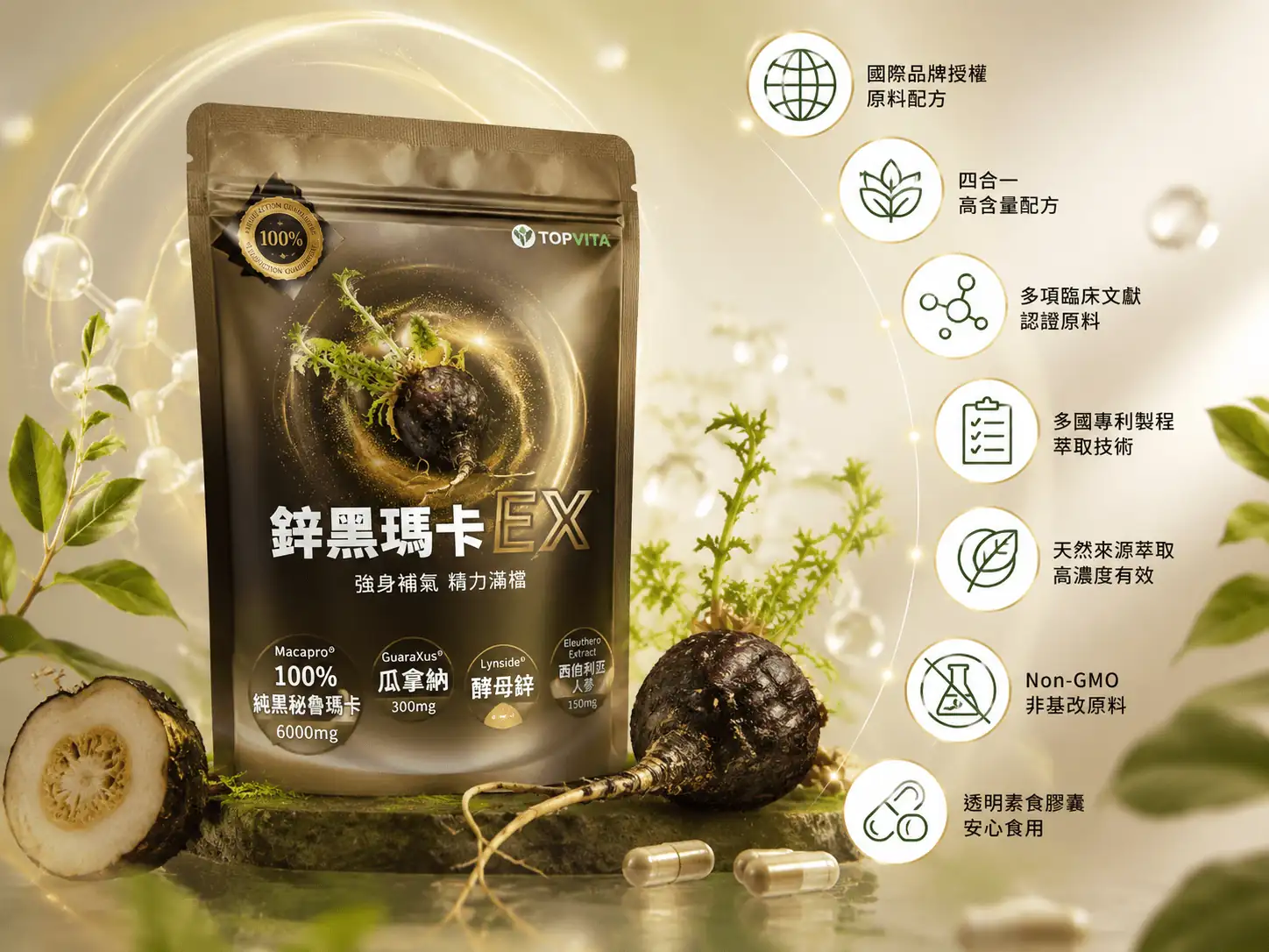 TOPVITA 鋅黑瑪卡EX品牌原料